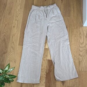 Abercrombie & Fitch Linen-Blend Tailored Wide Leg Pants